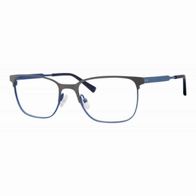 Adensco Men's Eyeglasses - Blue Ruthenium Metal Square Full Rim | AD 123 0KU0 00