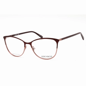 Adensco Men's Eyeglasses - Burgundy Stainless Steel Cat Eye Frame | AD 240 07W5 00