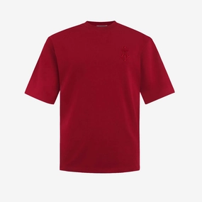 ALMOST GODS | ALPHA CROSS EMBROIDERED TEE { RED