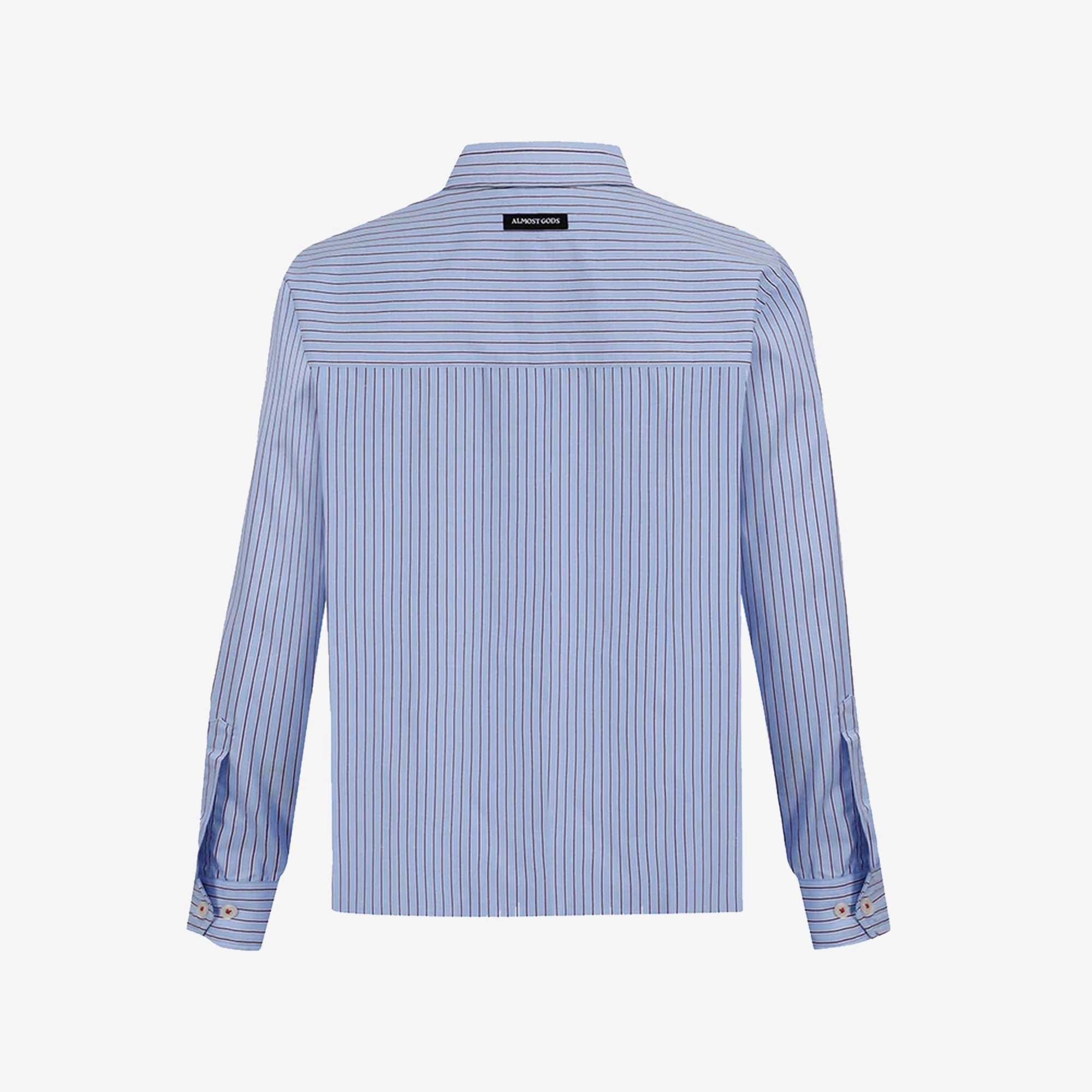 ALMOST GODS | BURNING HEART STRIPED SHIRT { BLUE/WHITE