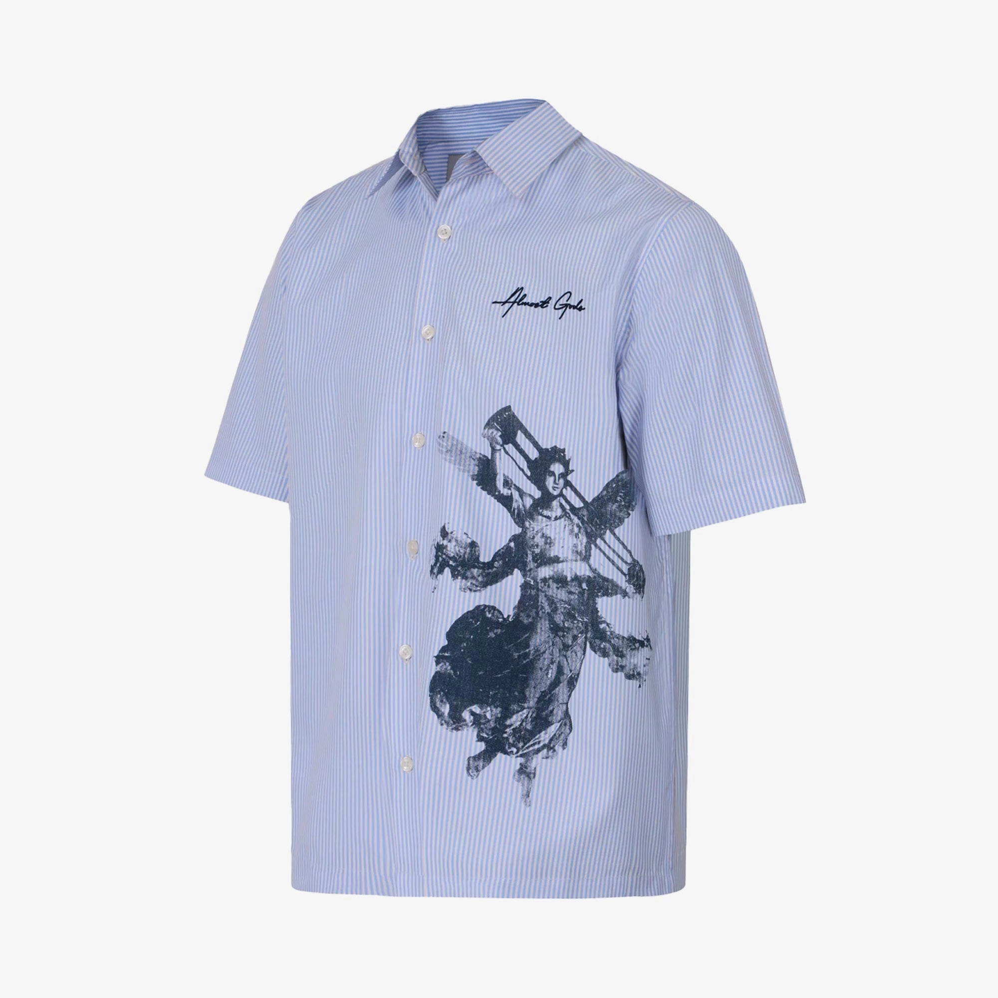 ALMOST GODS | VICTORIA FRESCO SHIRT IN BENGAL STRIPES { BLUE/WHITE