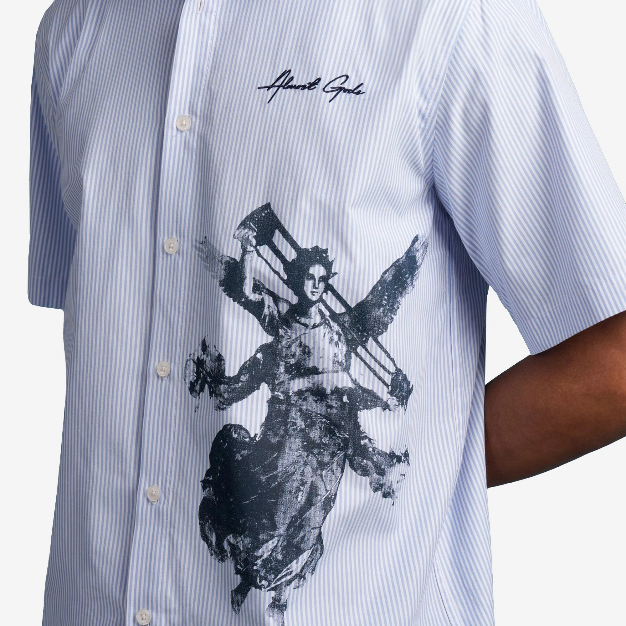 ALMOST GODS | VICTORIA FRESCO SHIRT IN BENGAL STRIPES { BLUE/WHITE