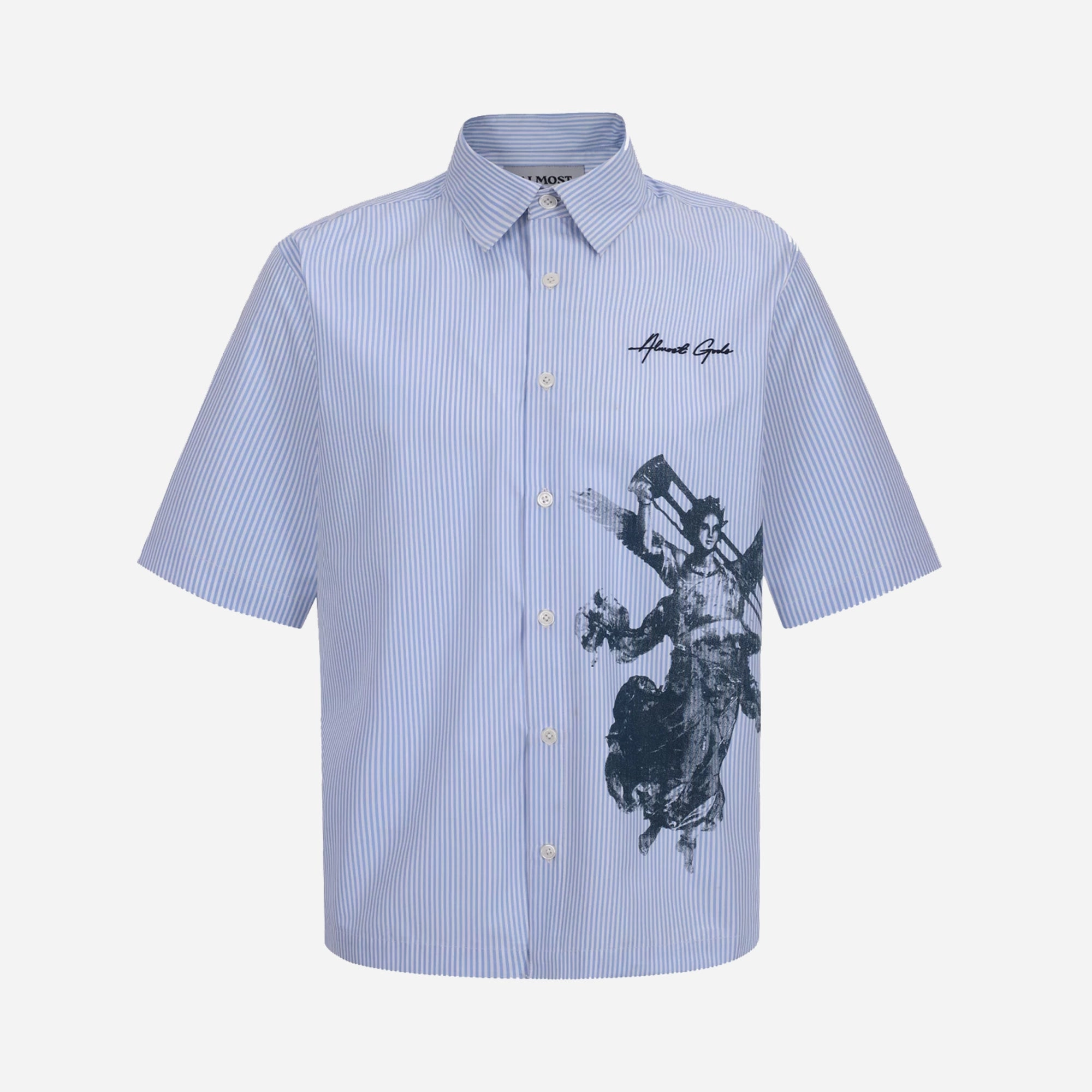 ALMOST GODS | VICTORIA FRESCO SHIRT IN BENGAL STRIPES { BLUE/WHITE