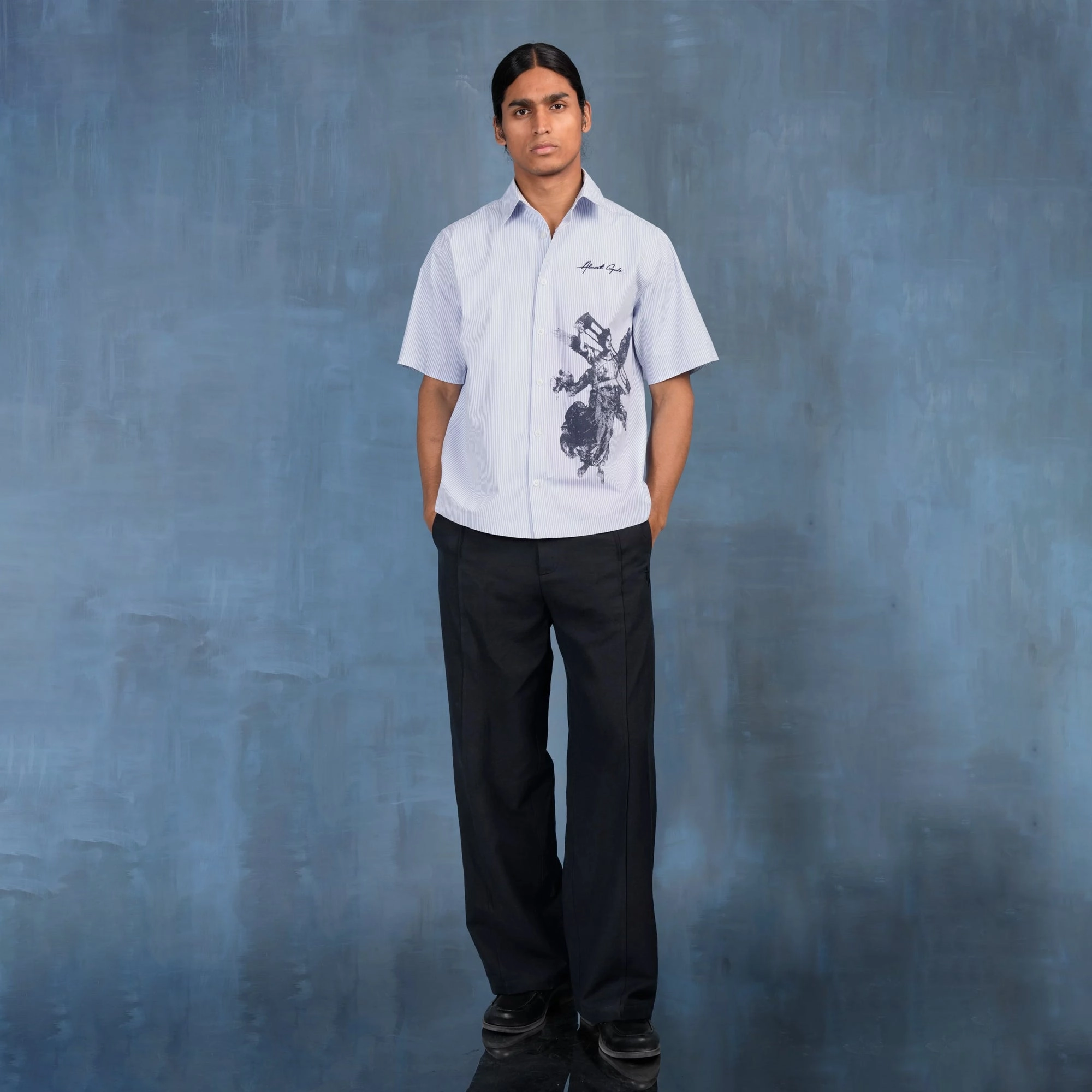 ALMOST GODS | VICTORIA FRESCO SHIRT IN BENGAL STRIPES { BLUE/WHITE