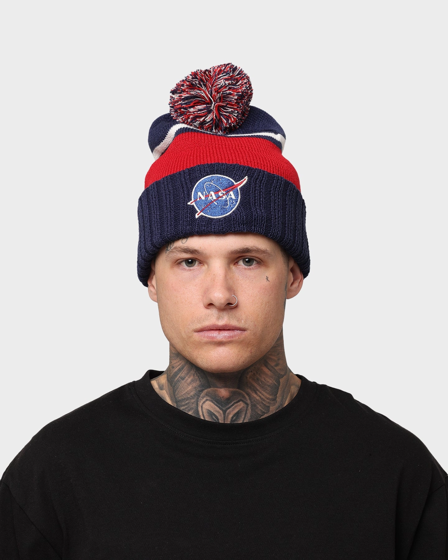 American Needle NASA Pillowline Beanie Navy/Ivory/Red