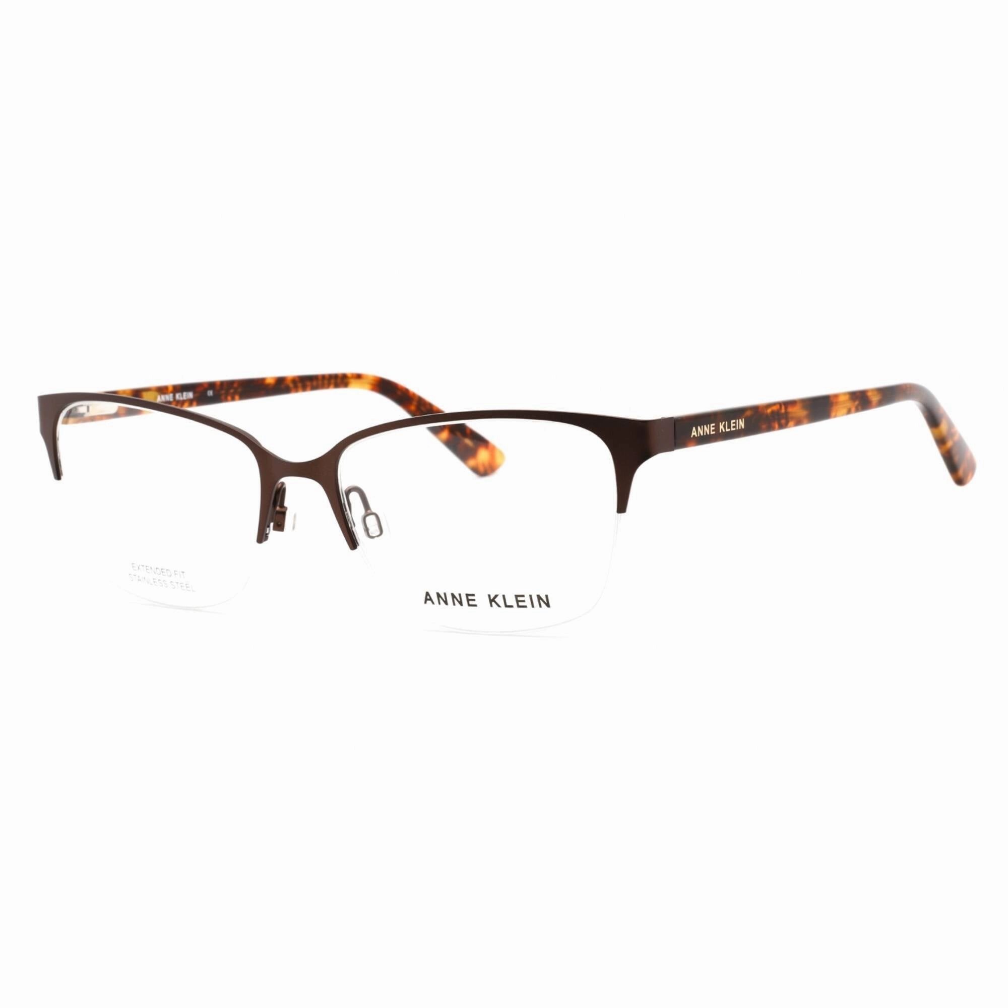 Anne Klein Men's Eyeglasses - Mocha Rectangular Half Rim Plastic Frame | AK5083 200