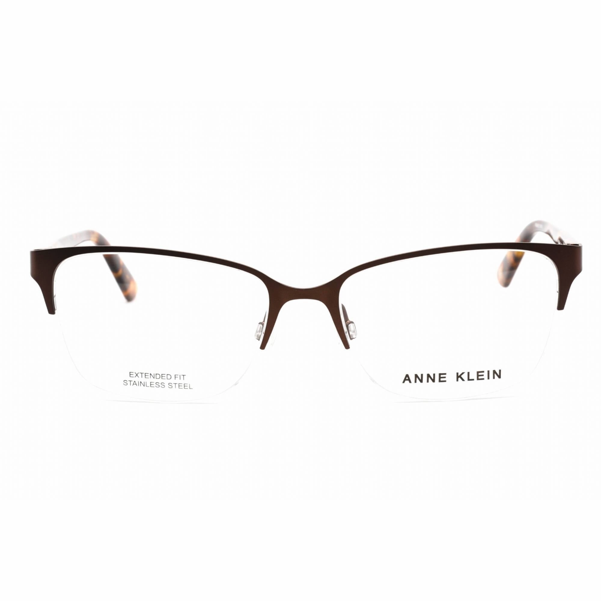 Anne Klein Men's Eyeglasses - Mocha Rectangular Half Rim Plastic Frame | AK5083 200
