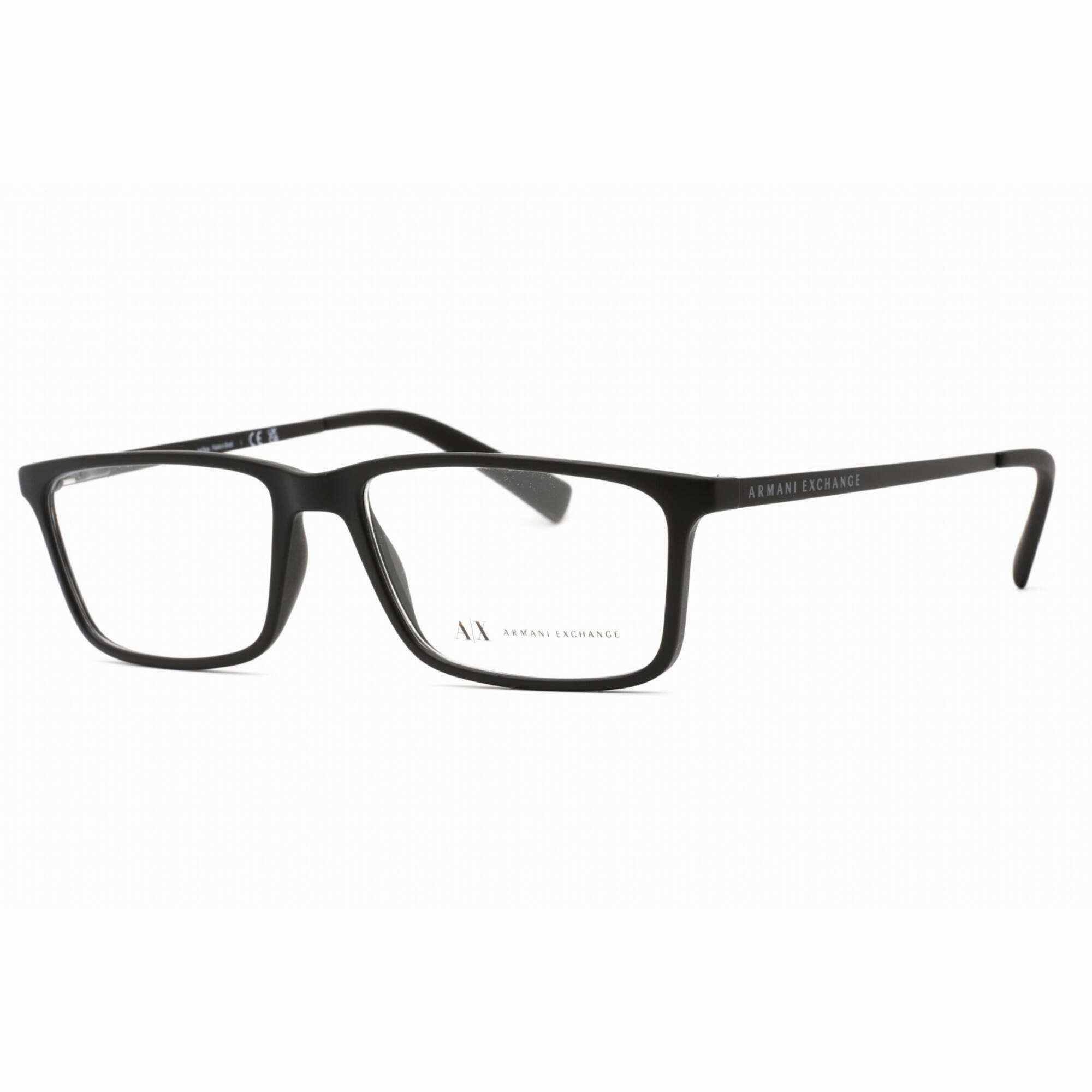 Armani Exchange Men's Eyeglasses - Black Rectangular Frame Demo Lens | AX3027F 8078