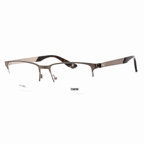 BMW Men's Eyeglasses - Half Rim Rectangular Shiny Gunmetal Metal Frame | BW5001-H 008