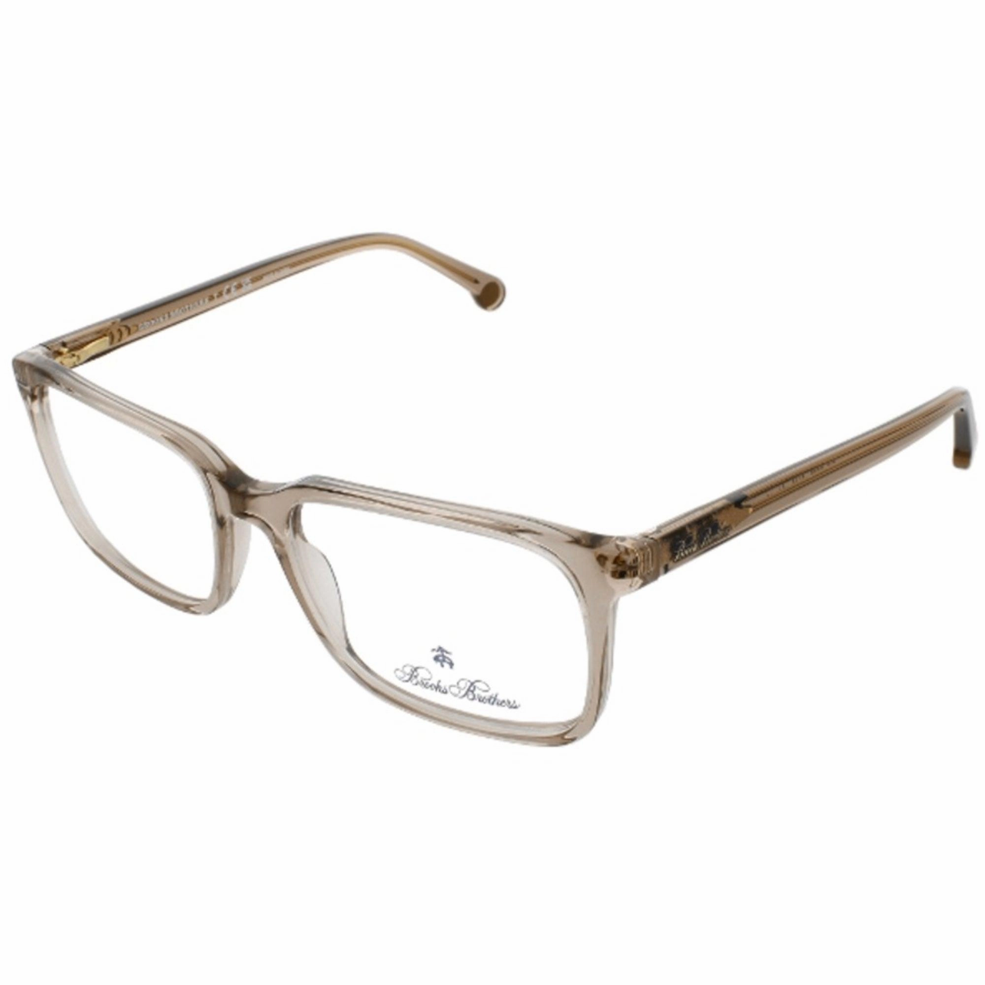 Brooks Brothers Men's Eyeglasses - Transparent Brown Rectangular Frame | 0BB2033 6143