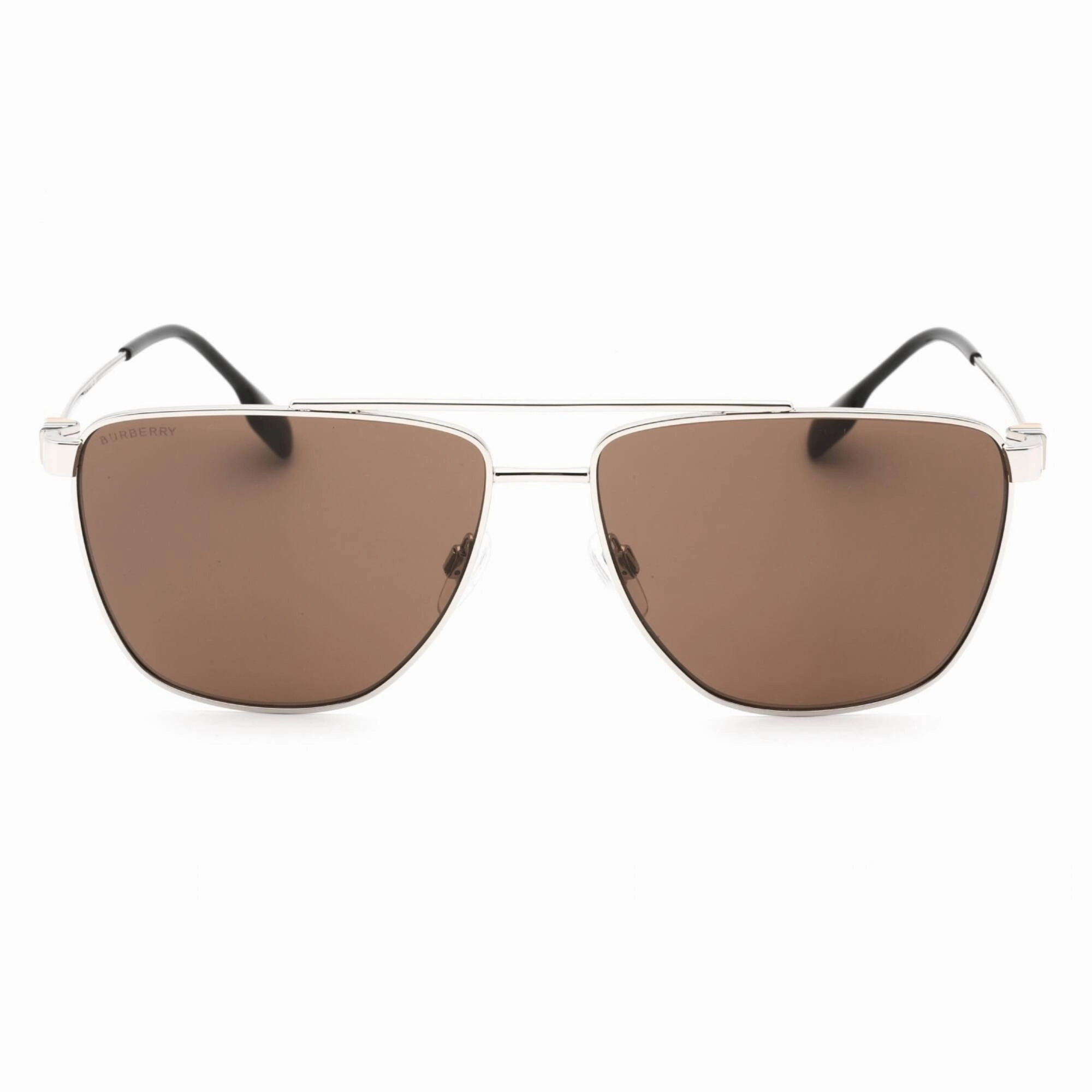 Burberry Men's Sunglasses - Brown Lens Silver Square Full Rim Frame | 0BE3141 100573
