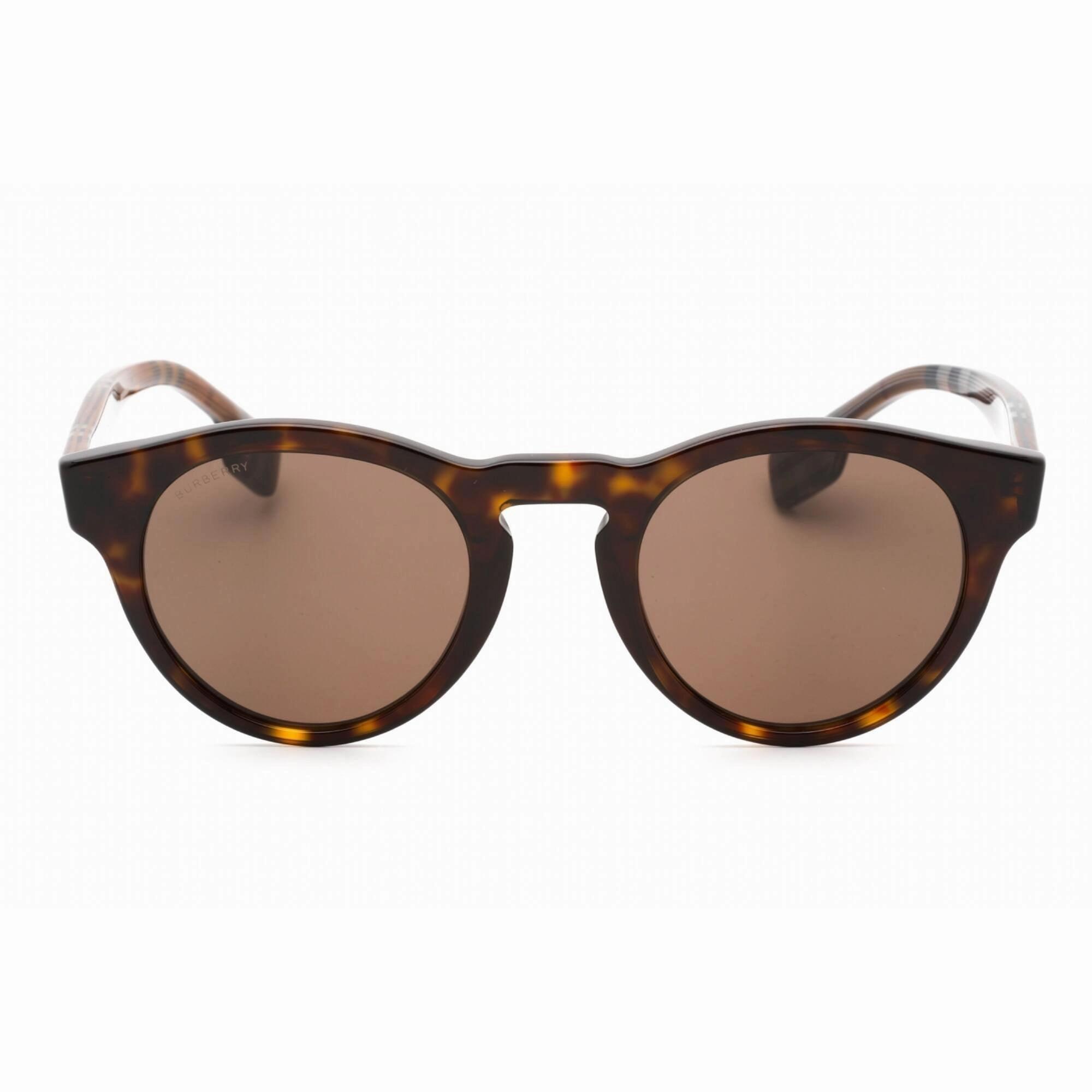 Burberry Men's Sunglasses - Full Rim Havana Plastic Round Frame | 0BE4359F 399173