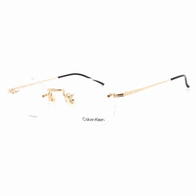 Calvin Klein Men's Eyeglasses - Clear Lens Gold Titanium Round Frame | CK22112T 717