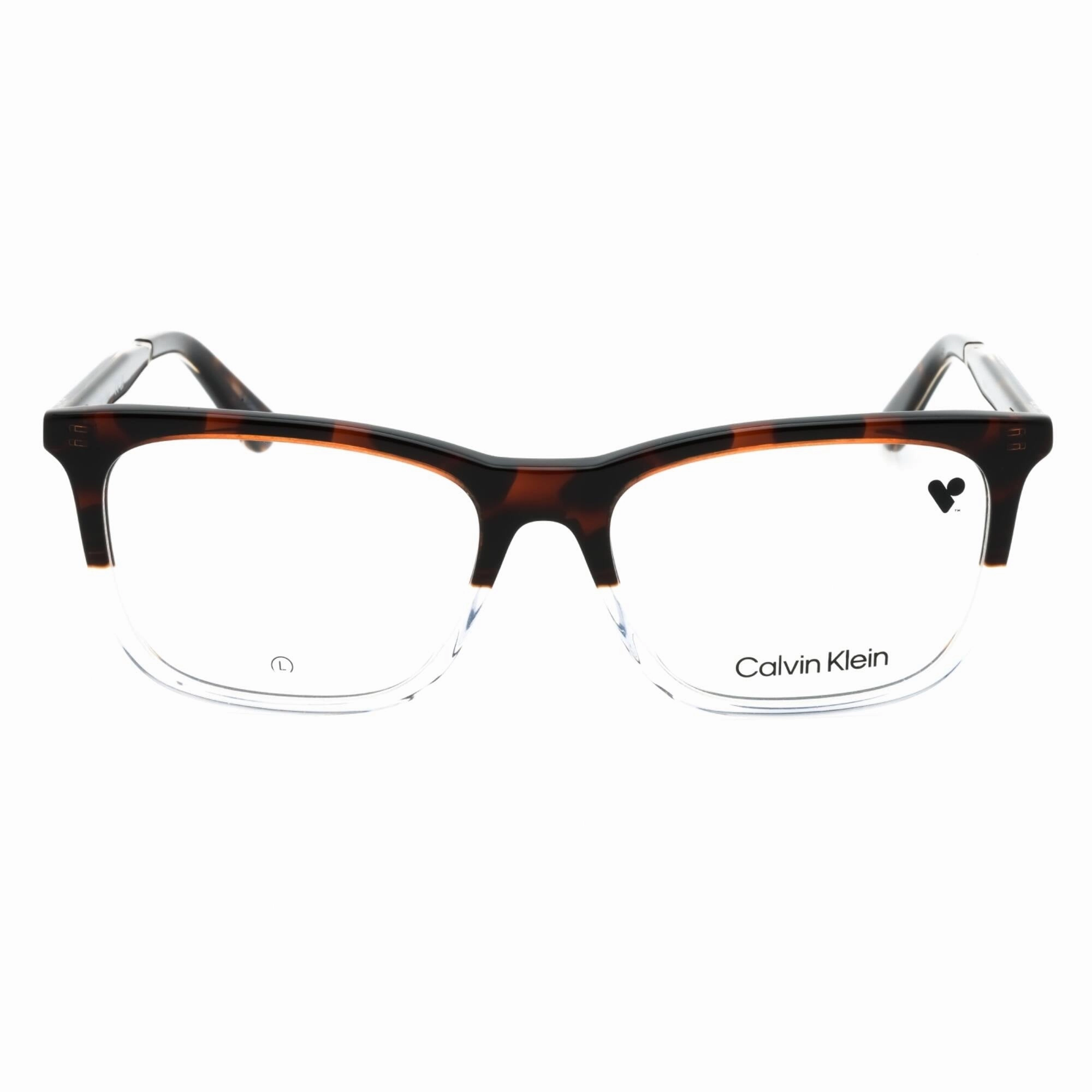 Calvin Klein Men's Eyeglasses - Havana/Crystal Acetate Square Full Rim | CK23547 234