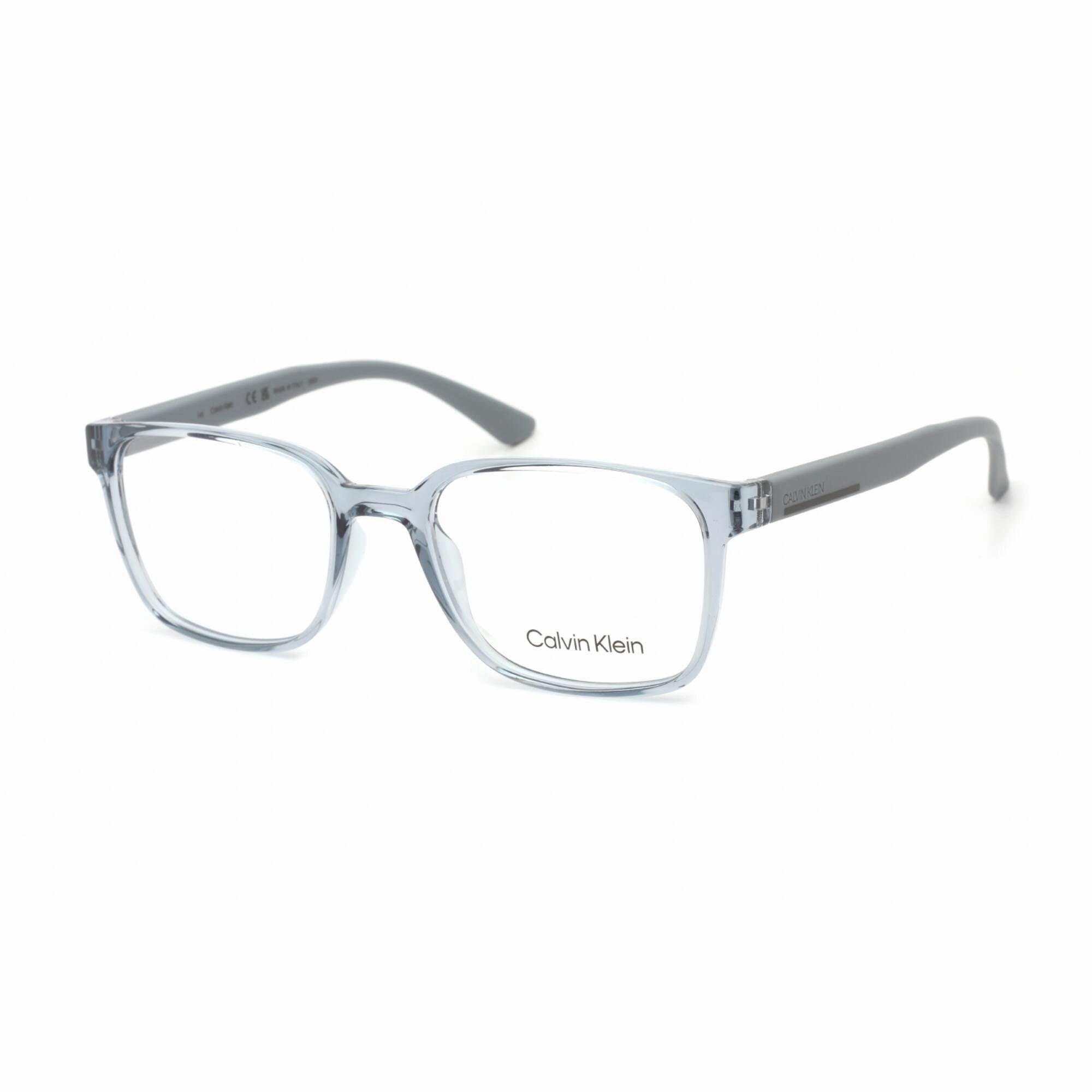 Calvin Klein Men's Eyeglasses - Shiny Crystal Grey Plastic Rectangular | CK20534 020
