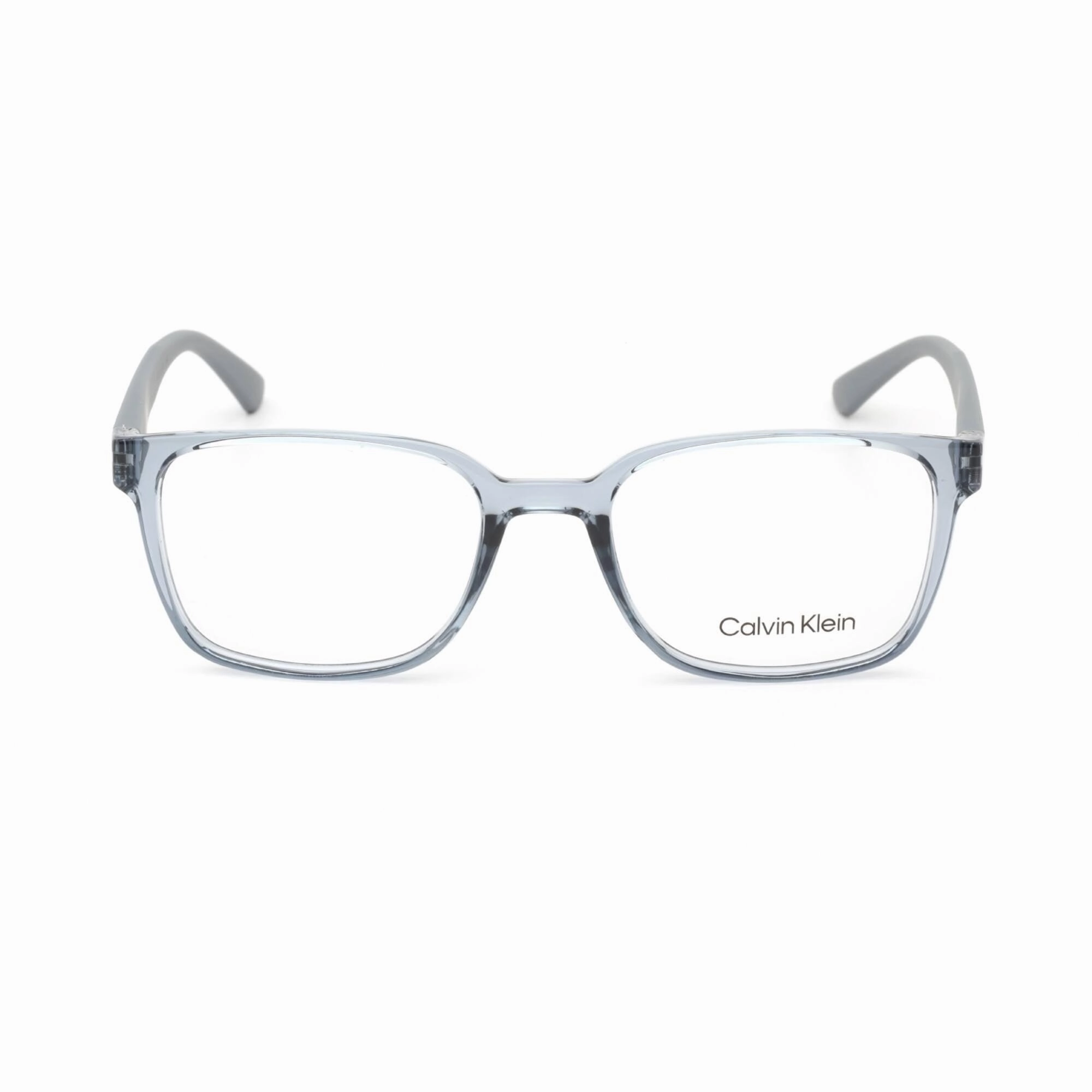 Calvin Klein Men's Eyeglasses - Shiny Crystal Grey Plastic Rectangular | CK20534 020