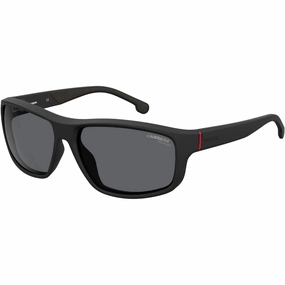 Carrera Men's Sunglasses - Grey Polarized Lens Matte Black Plastic Frame | 8038/S 0003