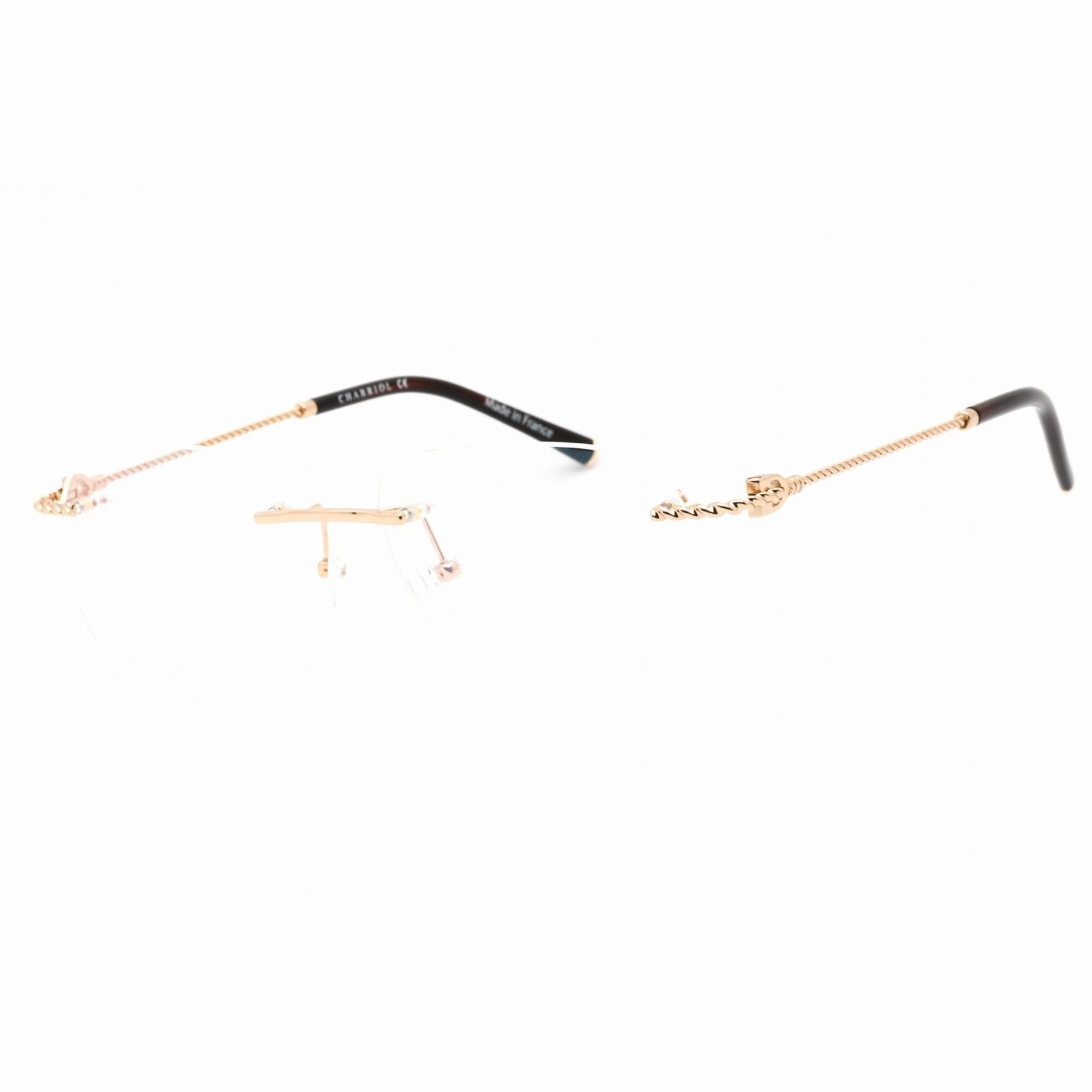 Charriol Men's Eyeglasses - Rimless Shiny Gold Round Titanium Frame | PC75099 C01