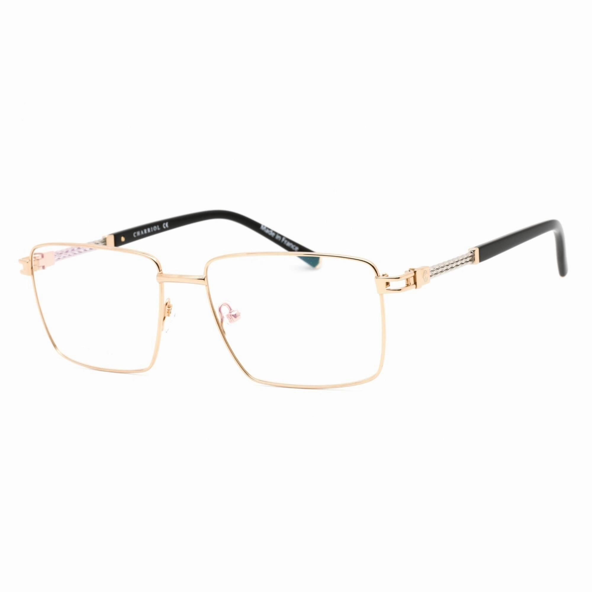 Charriol Men's Eyeglasses - Shiny Gold/Silver Rectangular Metal Frame | PC75093 C03