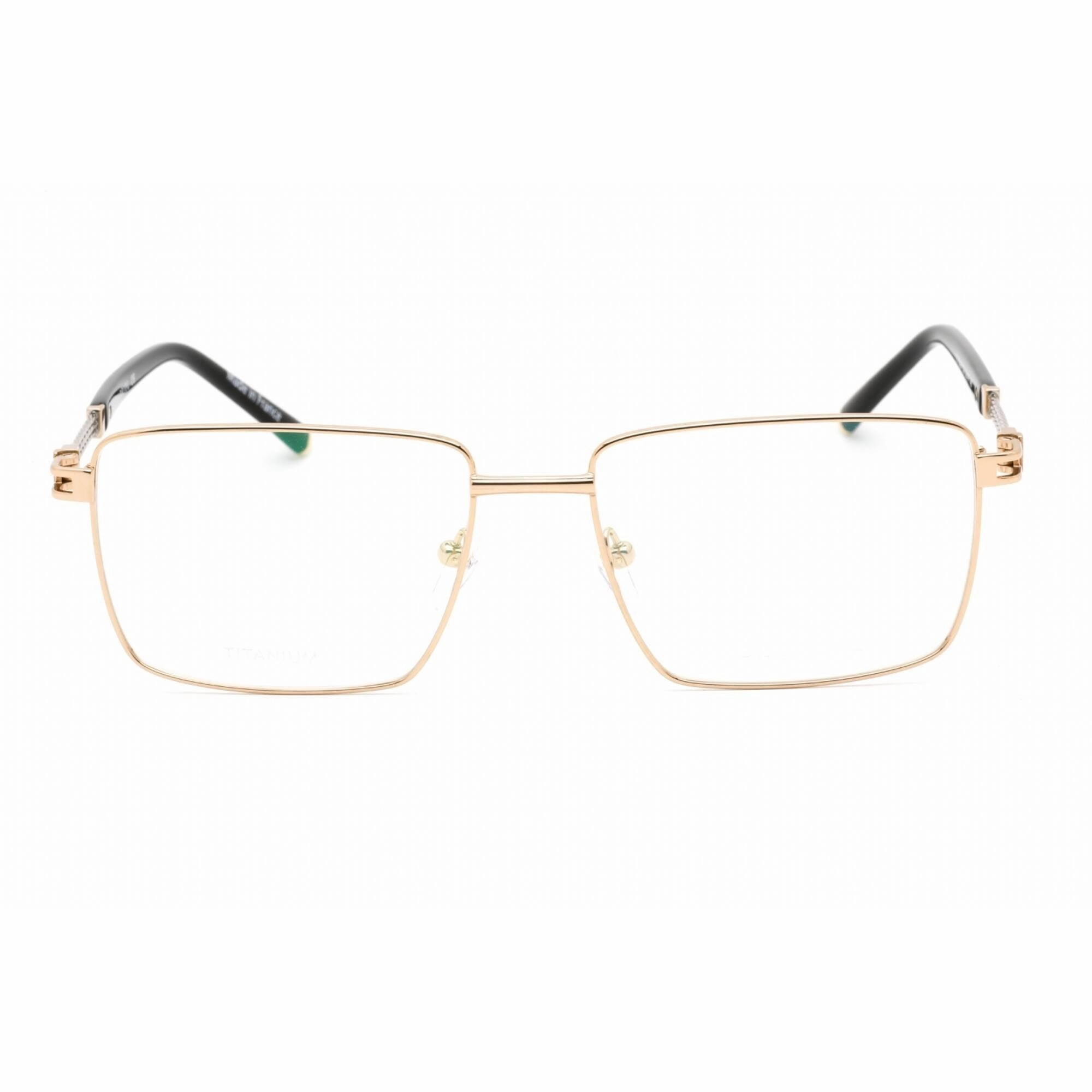 Charriol Men's Eyeglasses - Shiny Gold/Silver Rectangular Metal Frame | PC75093 C03