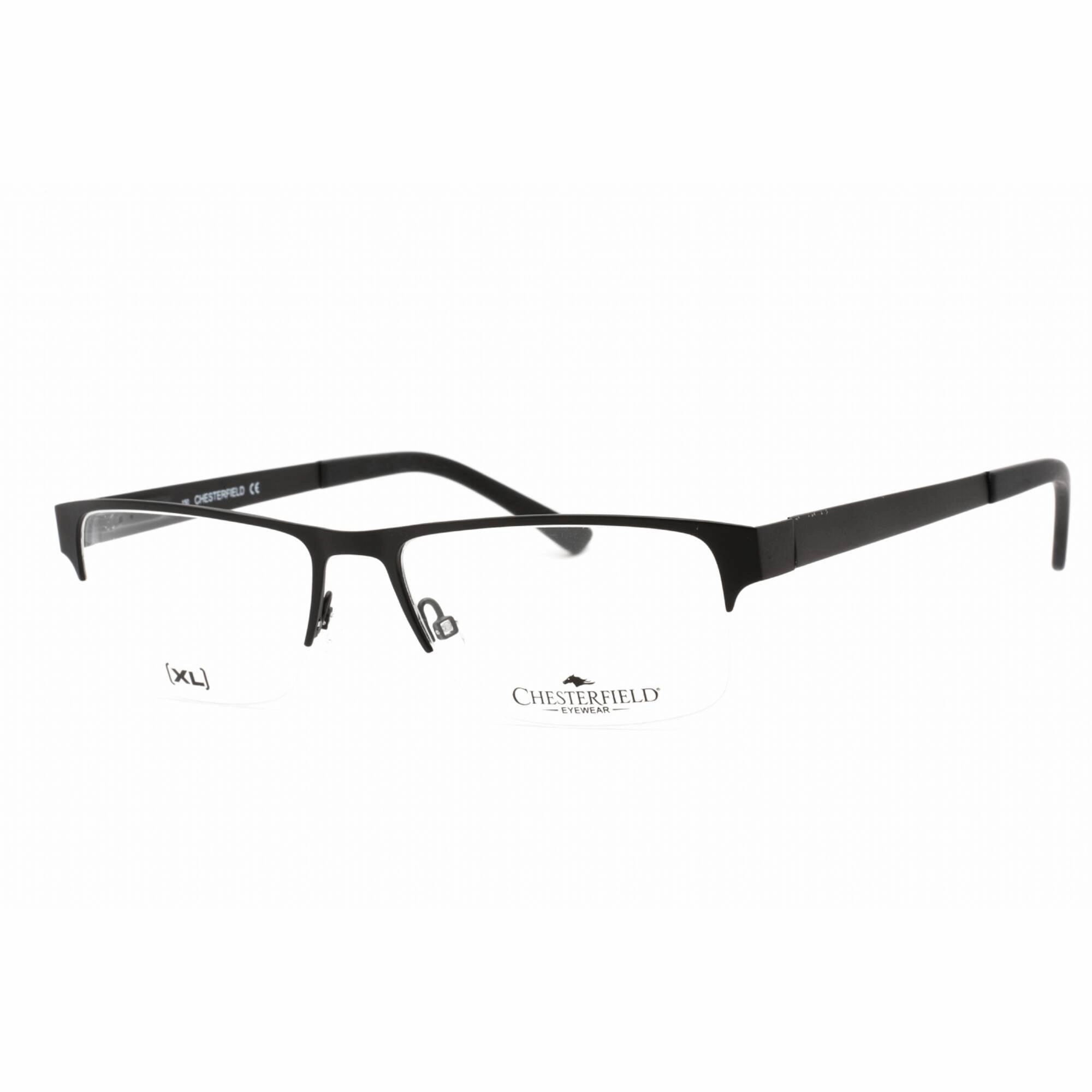 Chesterfield Men's Eyeglasses - Matte Black Half Rim Metal Frame | 52/XL 0003 00