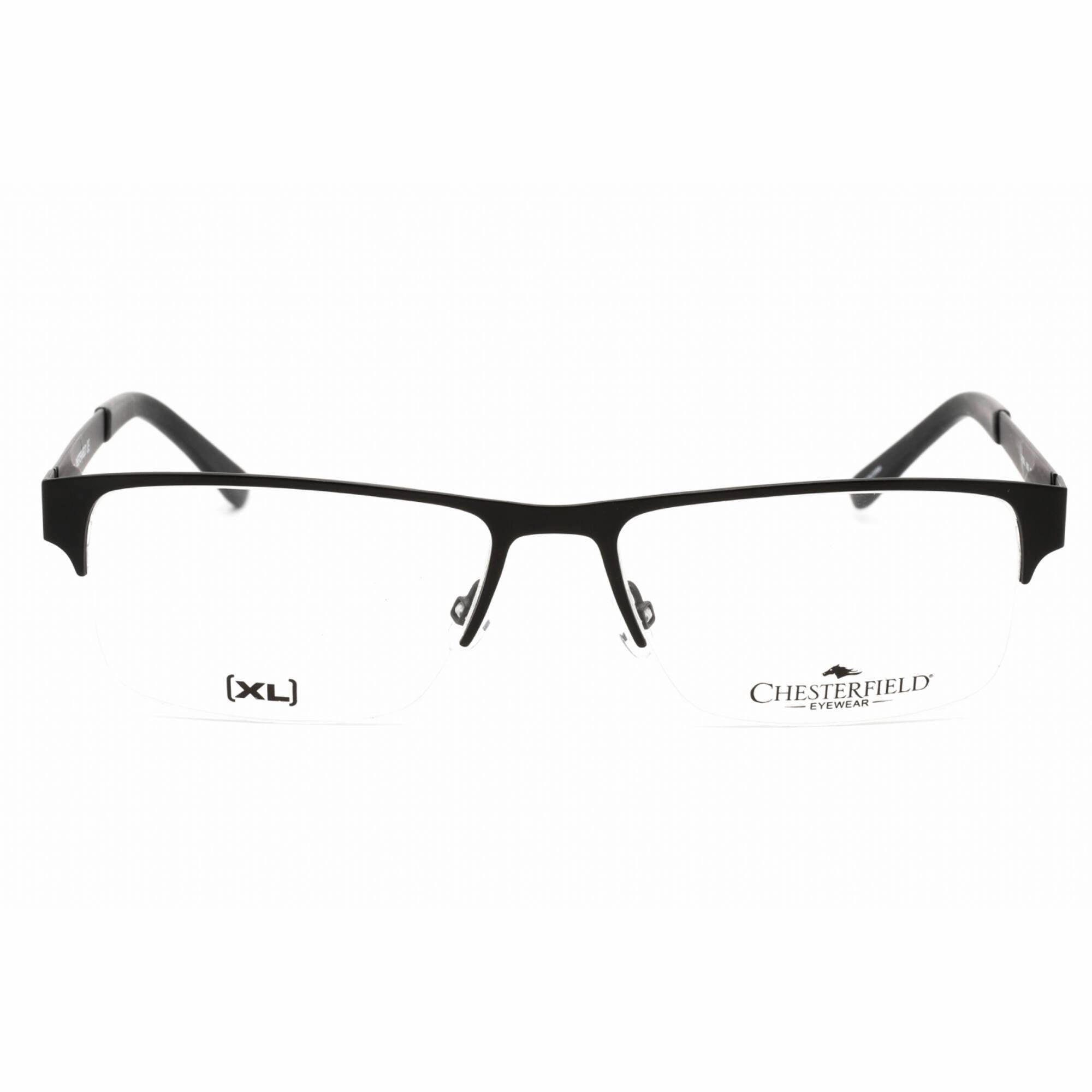 Chesterfield Men's Eyeglasses - Matte Black Half Rim Metal Frame | 52/XL 0003 00