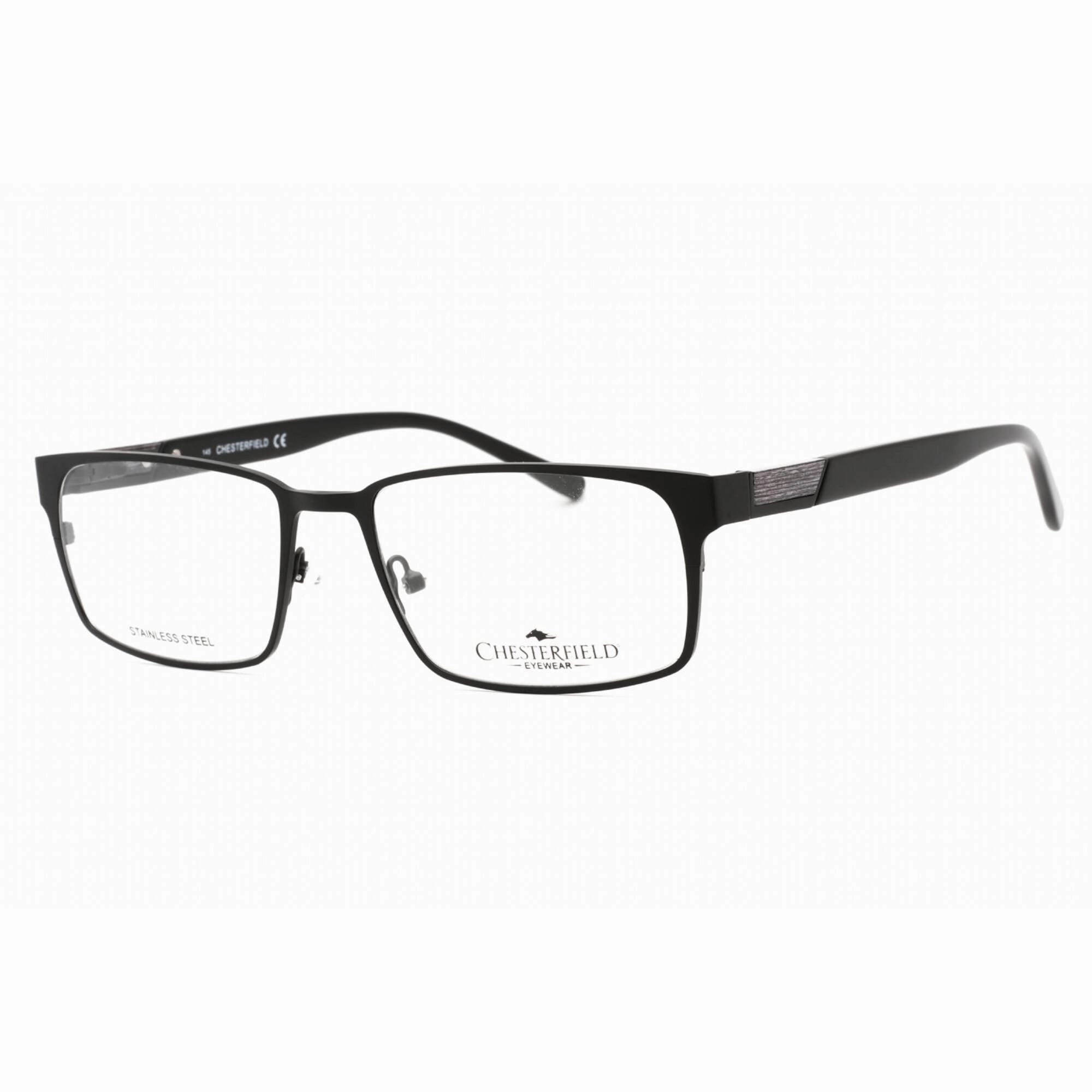 Chesterfield Men's Eyeglasses - Matte Black Metal Rectangular Frame | 42 XL 0003 00