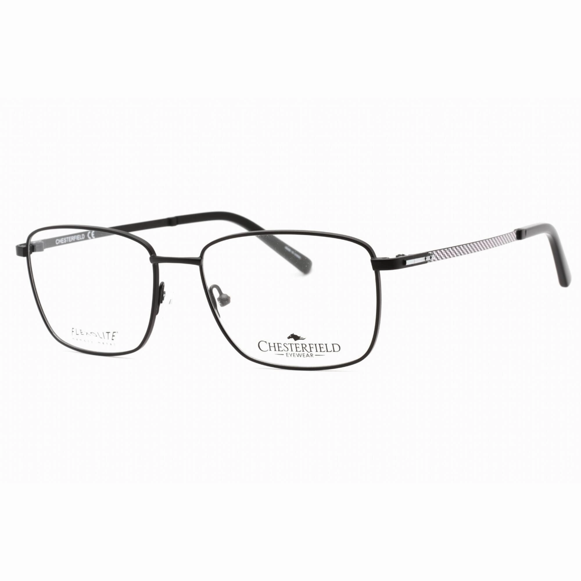 Chesterfield Men's Eyeglasses - Matte Black Metal Rectangular Frame | CH 895 0003 00