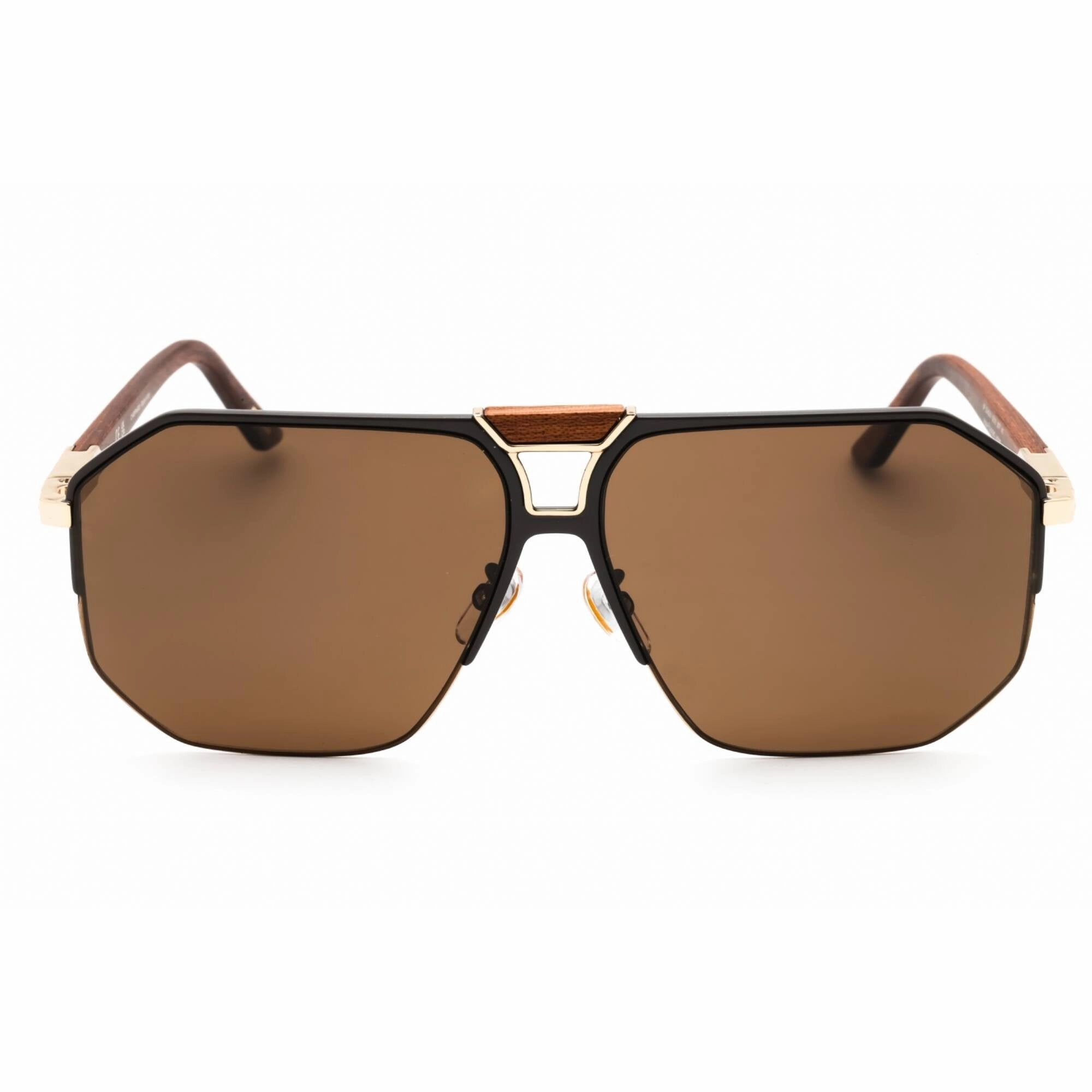 Chopard Men's Sunglasses - Shiny Rose Gold/Brown Metal Aviator Frame | SCHG61V 367P