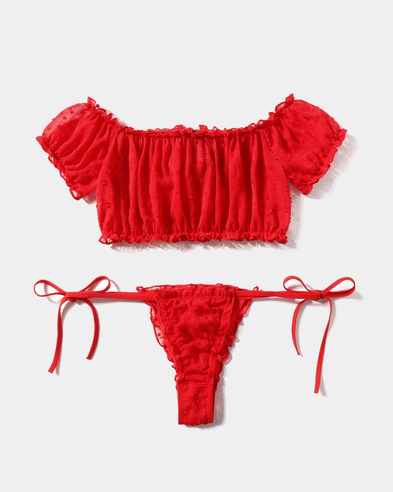 Christmas Lingerie Bra and Panty Set