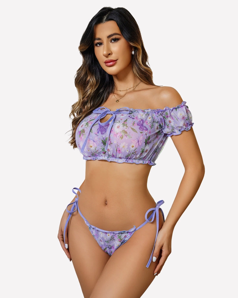 Christmas Lingerie Bra and Panty Set