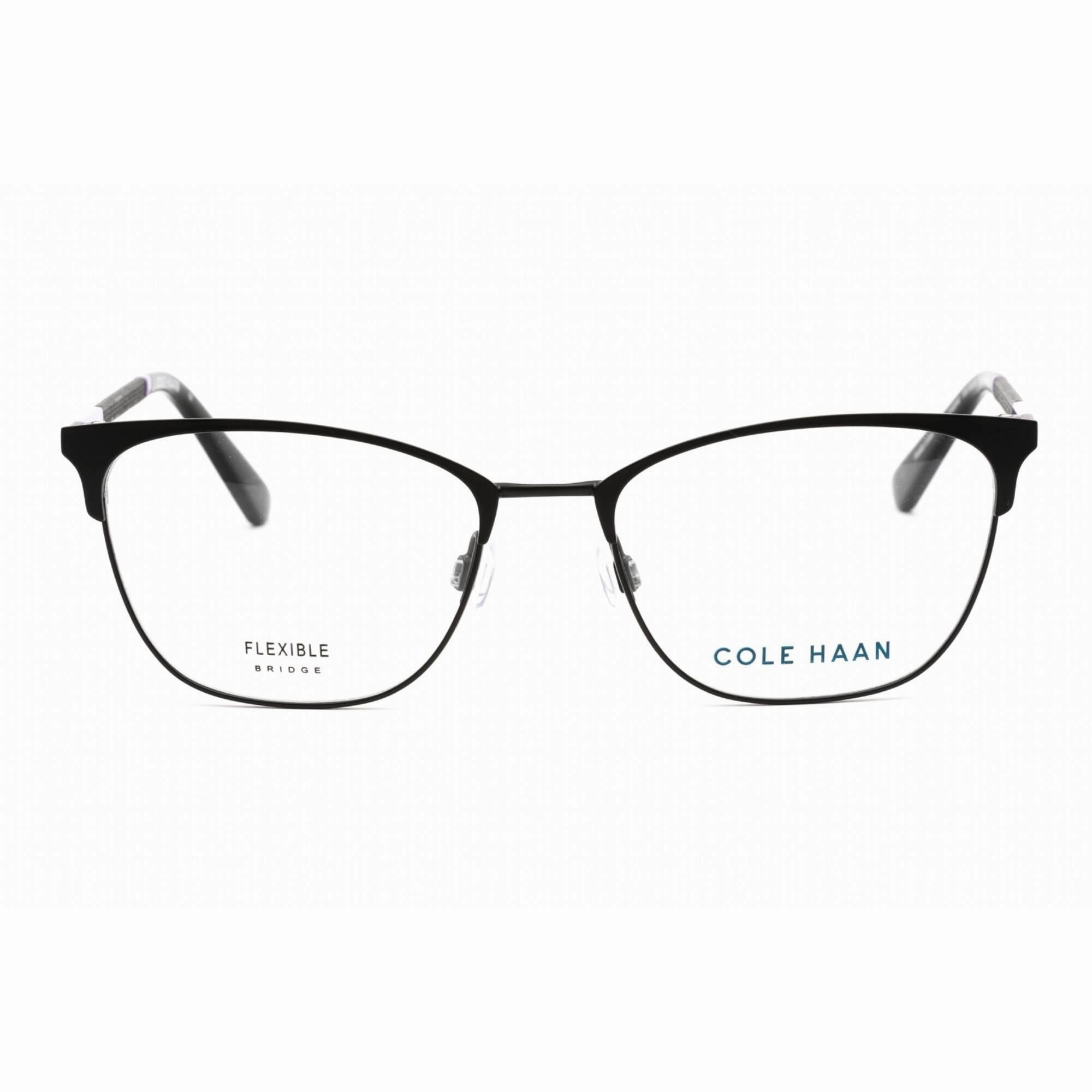 Cole Haan Men's Eyeglasses - Black Rectangular Metal Frame Clear Lens | CH5048 001