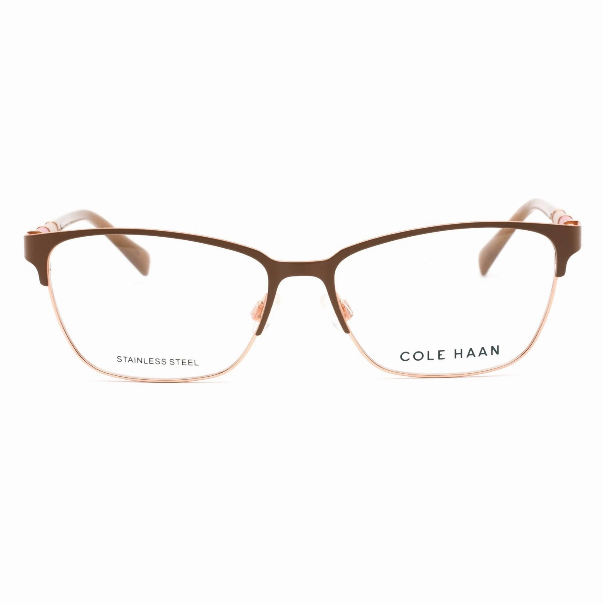 Cole Haan Men's Eyeglasses - Mink Rectangular Full Rim Frame Clear Lens | CH5032 220