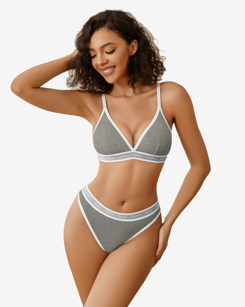 Contrast Bra and Panty Set