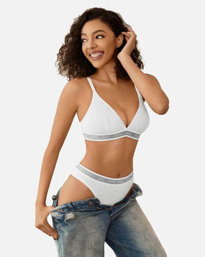 Contrast Bra and Panty Set