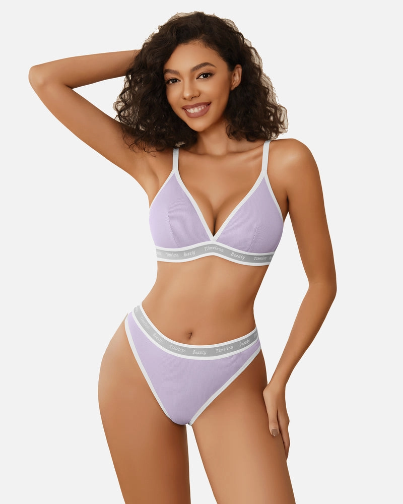 Contrast Bra and Panty Set