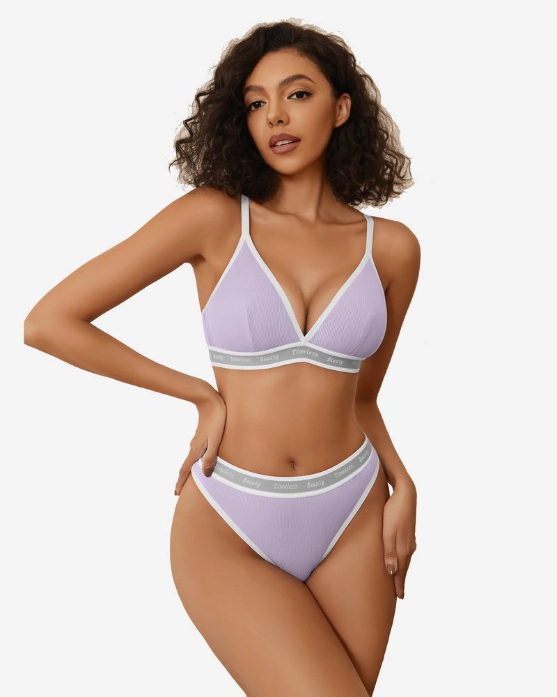 Contrast Bra and Panty Set