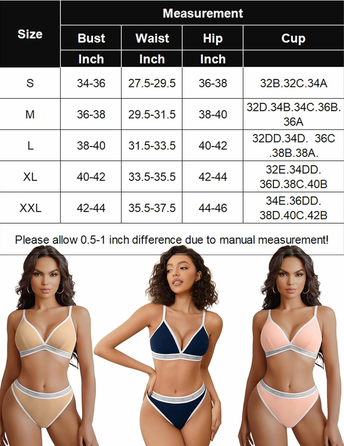 Contrast Bra and Panty Set
