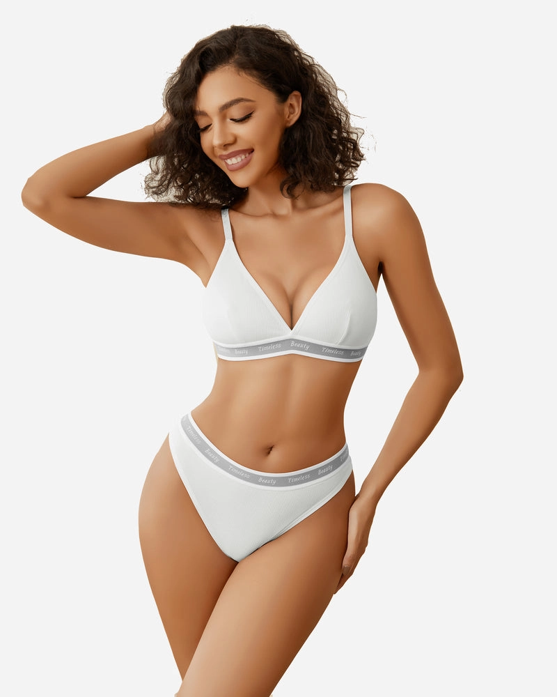 Contrast Bra and Panty Set