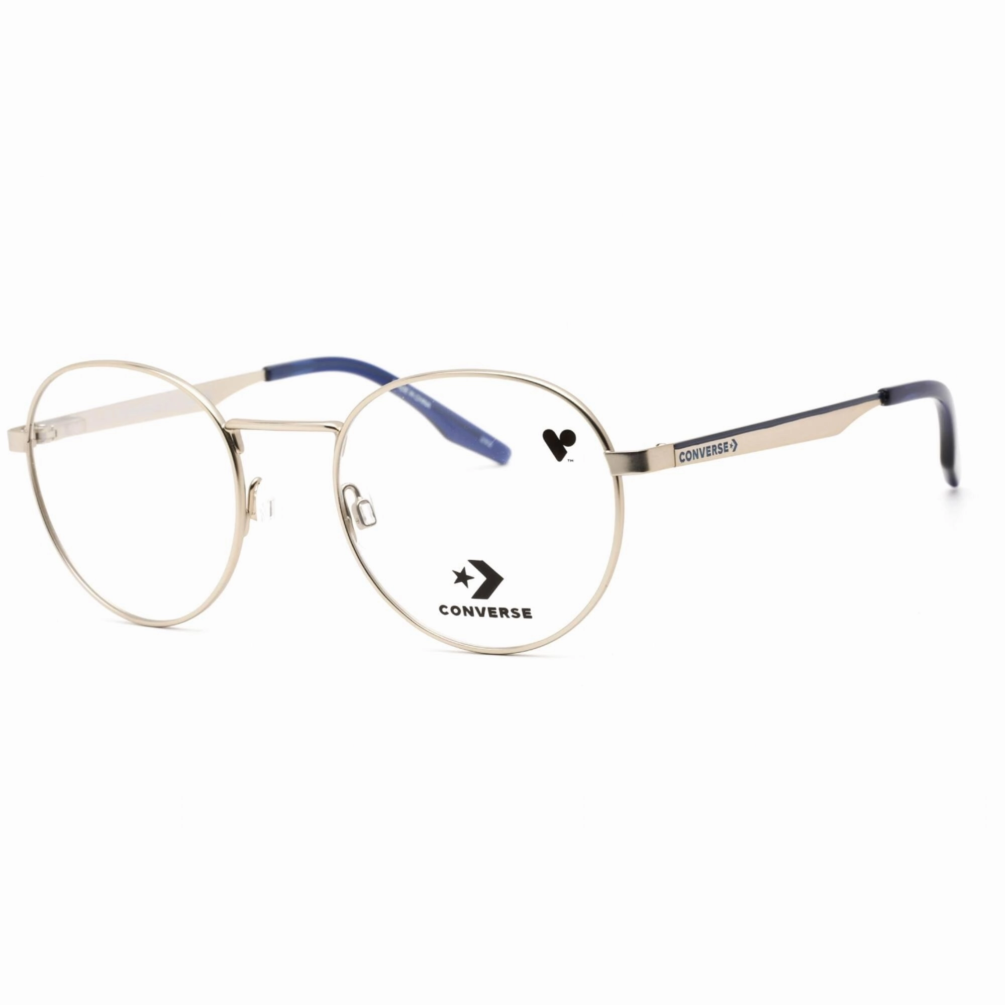 Converse Men's Eyeglasses - Full Rim Satin Silver Metal Round Shape Frame | CV1010 045