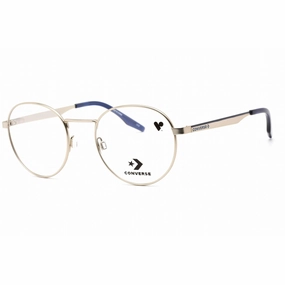 Converse Men's Eyeglasses - Full Rim Satin Silver Metal Round Shape Frame | CV1010 045