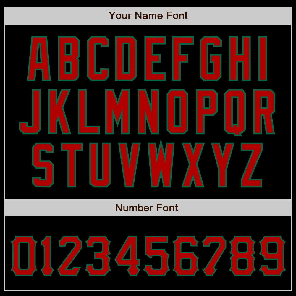 Custom Black Red-Kelly Green Authentic Baseball Jersey