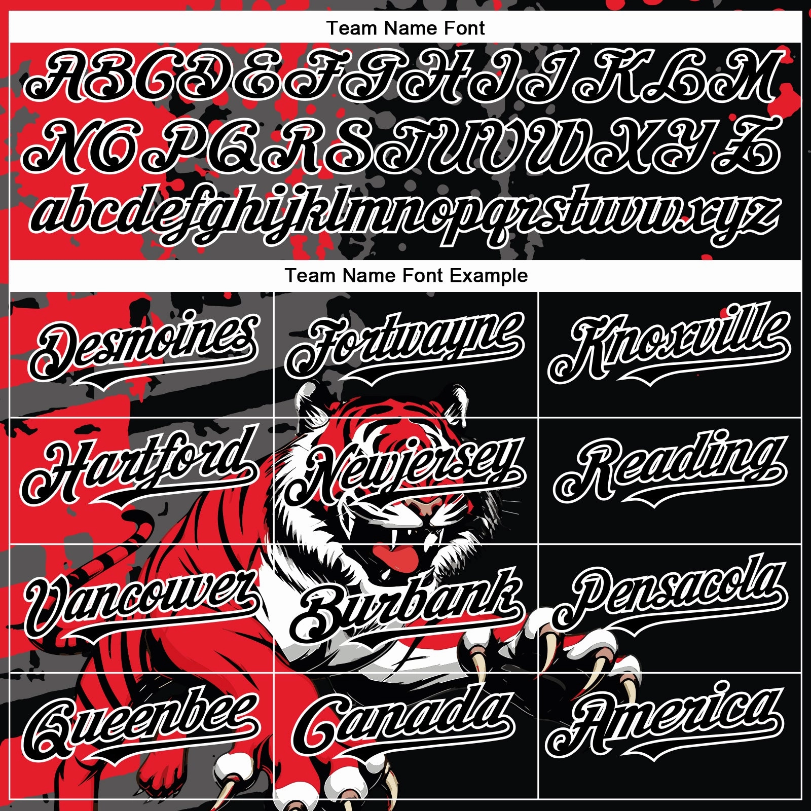 Custom Black Red-White 3D Pattern Design Animal Tiger Authentic Baseball Jersey