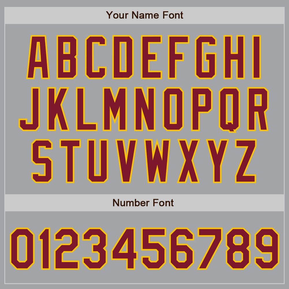 Custom Gray Crimson-Gold Authentic Baseball Jersey