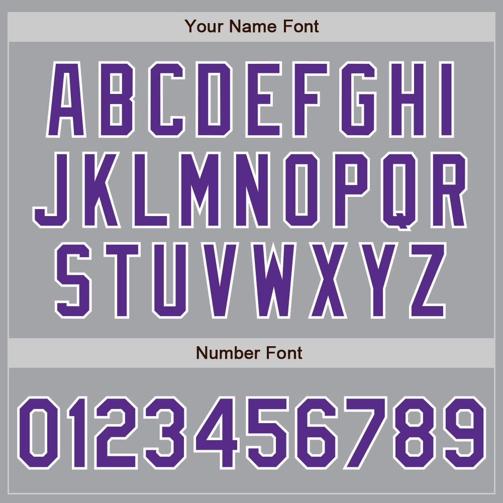 Custom Gray Purple-White Authentic Two Tone Baseball Jersey