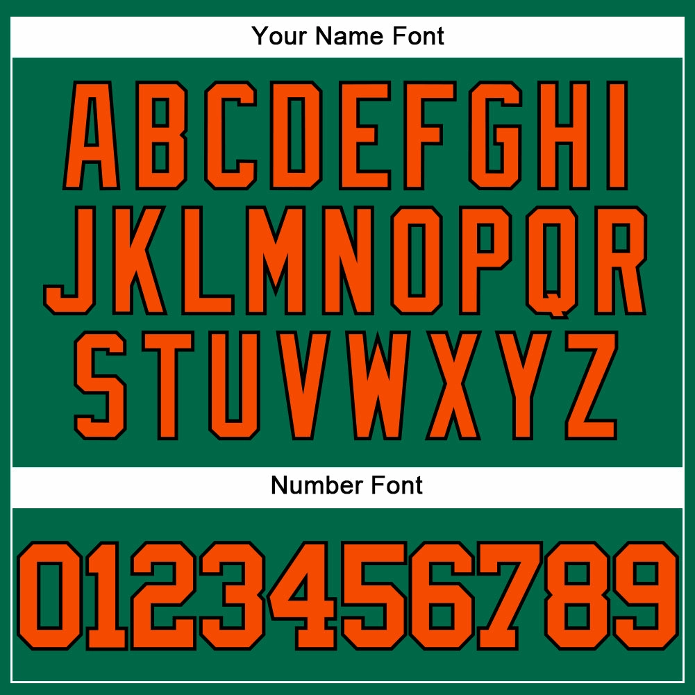 Custom Kelly Green Orange-Black Authentic Baseball Jersey