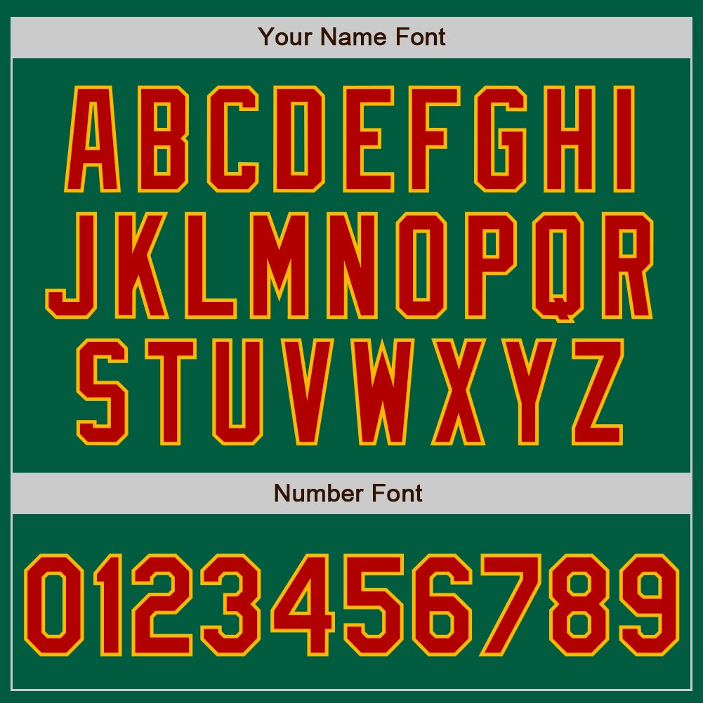 Custom Kelly Green Red-Gold Authentic Baseball Jersey