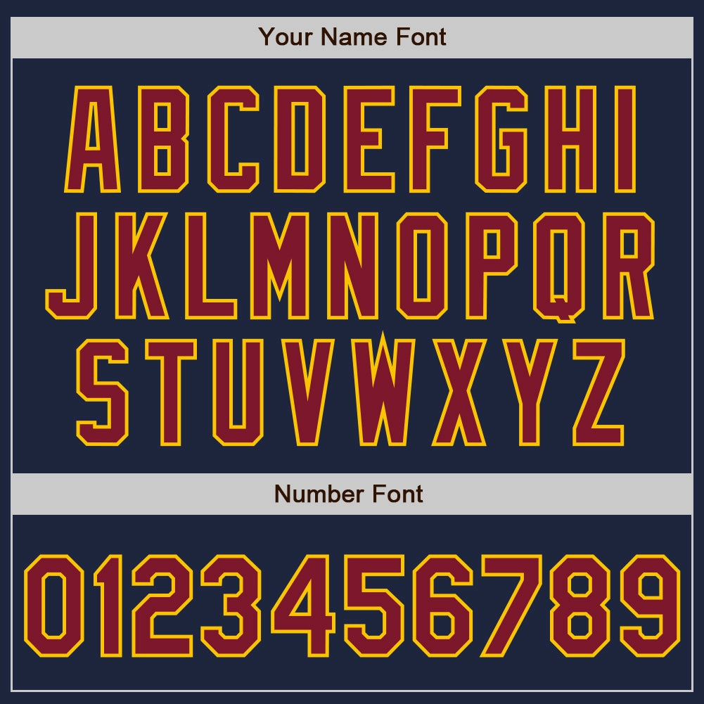Custom Navy Crimson-Gold Authentic Baseball Jersey