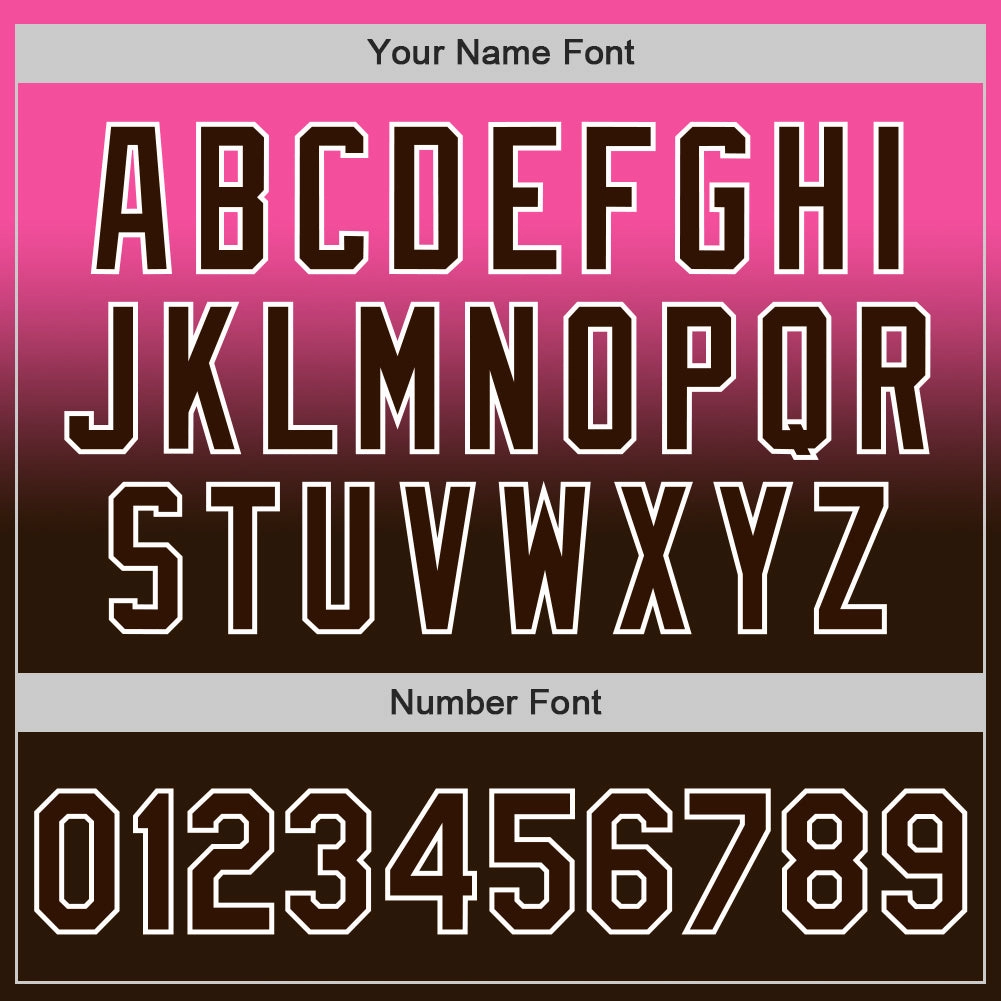 Custom Pink Brown-White Authentic Fade Fashion Baseball Jersey