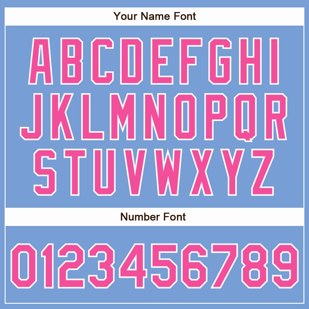 Custom Powder Blue Pink-White Authentic Baseball Jersey